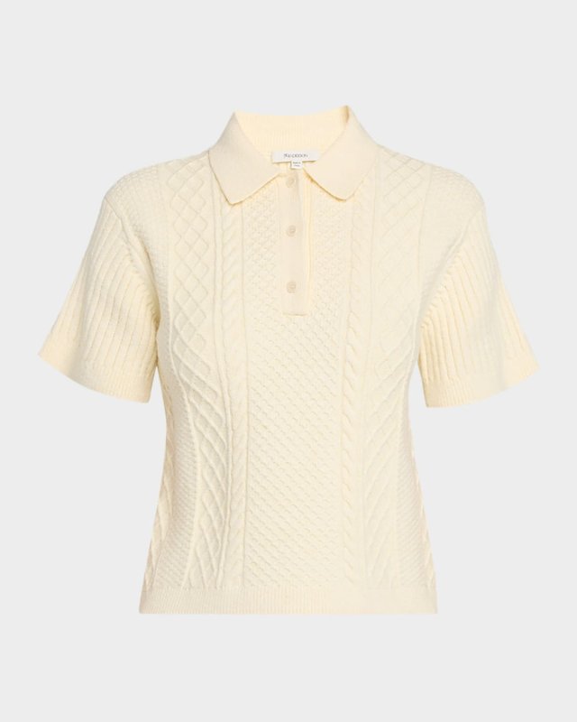 Fisherman Short-Sleeve Crop Polo Sweat